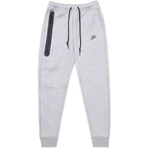 Nike Men's Light Gray Joggers with Black Accents